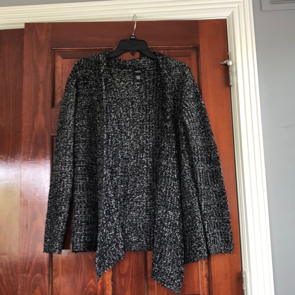 Black and White Knit Cardigan